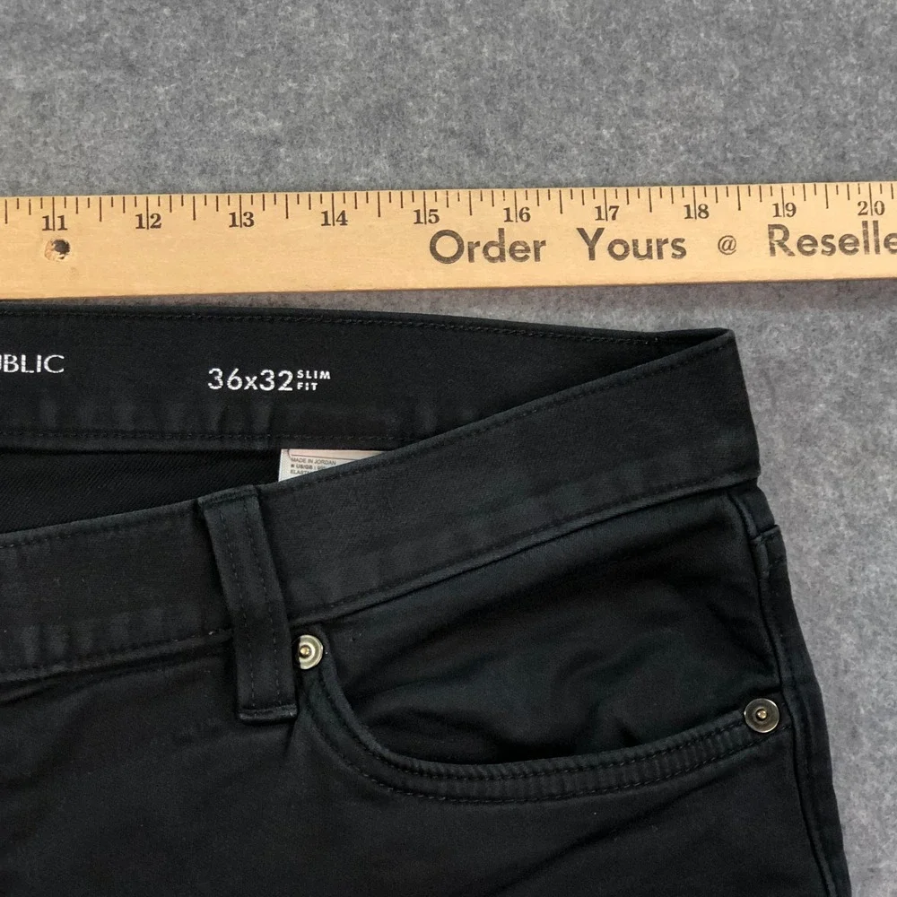 Banana Republic Mens Traveler Jeans 36x32 Black Dark Wash Stretch Slim Fit Pants